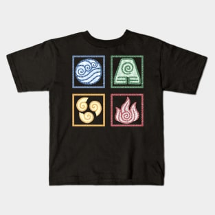 ATLA zentangle element symbols Kids T-Shirt